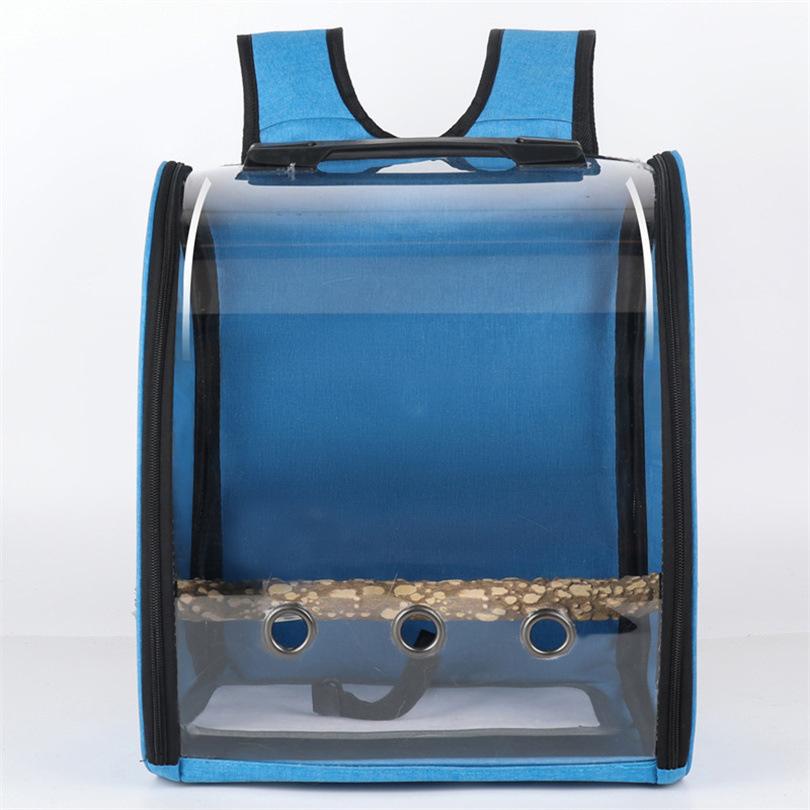 Papagei Außentasche Haustier Vogel Rucksack Kleine Haustiere Outdoor Tragbare Tasche Panorama Transparente Sitzstange mit Doppeltem Futternapf