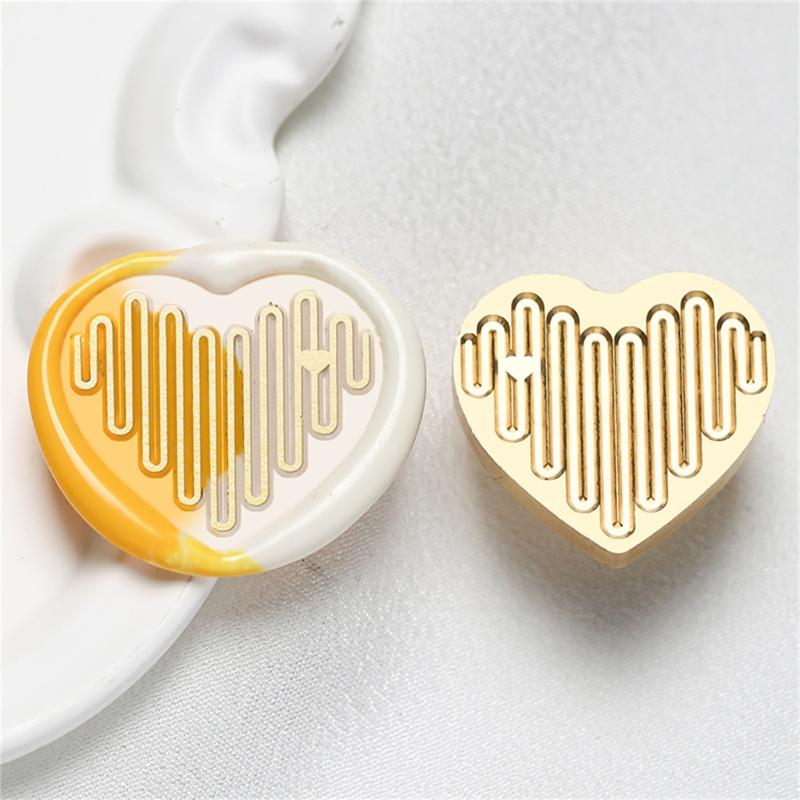 Heart Series Sealing Wax Stamp Head Heart Shaped Wax Seal Stamp for Envelopes Wedding Invitation Decorations Brass