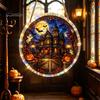 Creative Decompressing Puzzle Halloween Acrylic Sun Catcher, DIY Spooky Suncatcher Kit, Hanging Decor Gothic Stained Glass Window Ornament for
