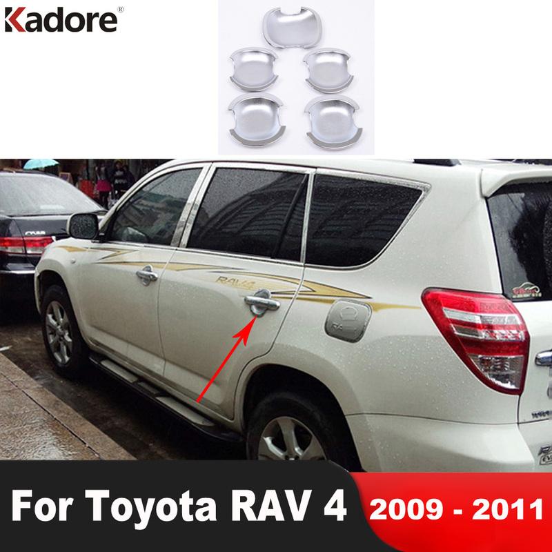 Door Handle Bowl Cup Cover Trim For Toyota RAV4 RAV 4 2009 2010 2011 Hatchback Chrome Molding Garnish Sticker Car Accessories