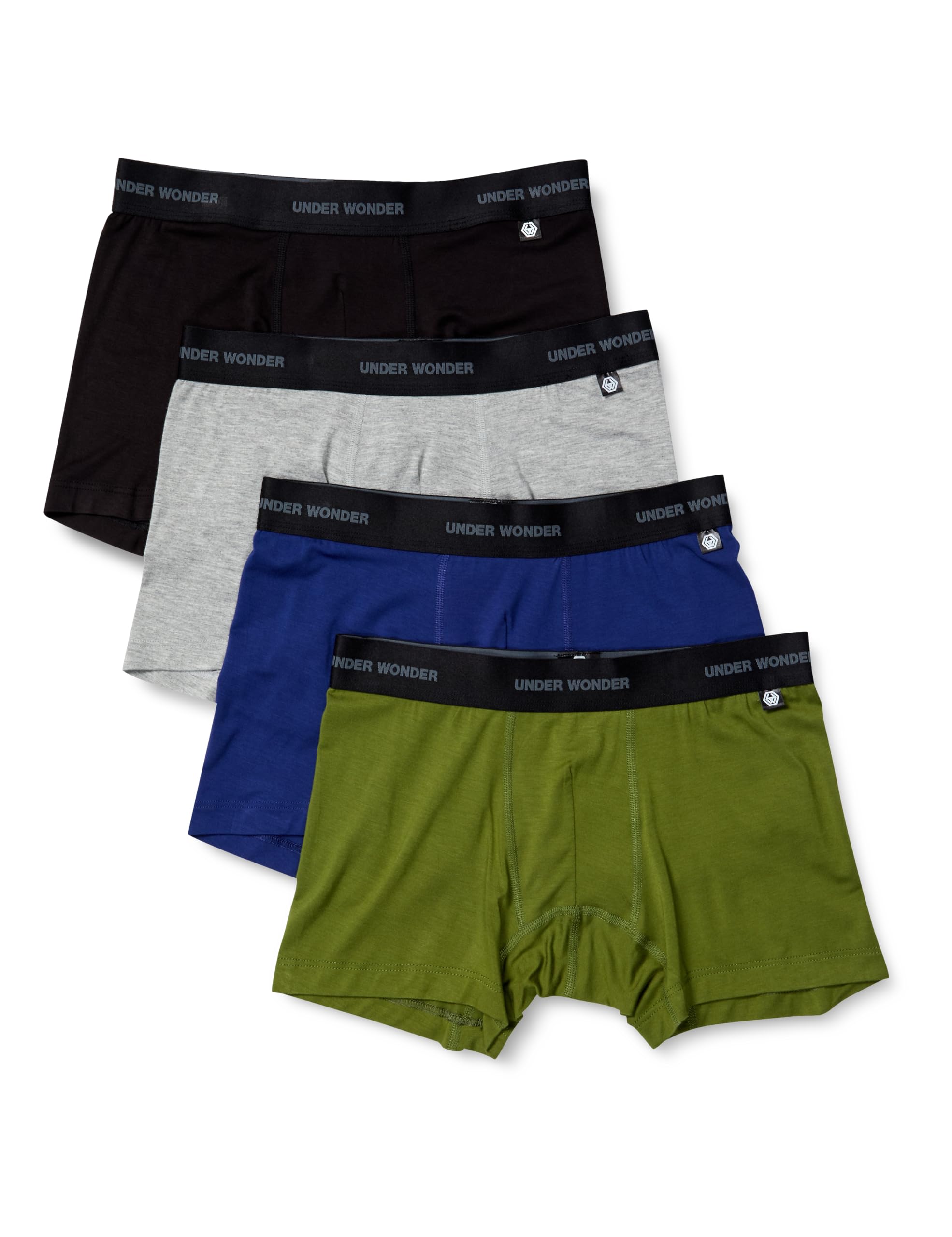 

Подарочный набор мужских боксеров из 4 штук / UNDER WONDER Черный/Серый/Темно-синий/Хаки