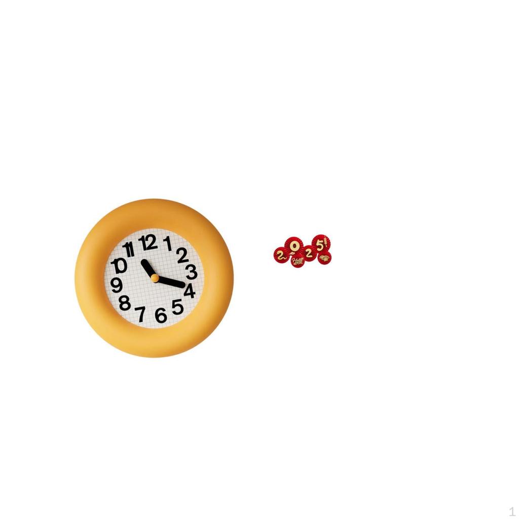 Silent Contemporary Analog Wall Clock for Kitchen Dining Room Bedroom with Chinese Year Paper