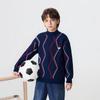MQD Boys' Academic Style Argyle V-Neck Knit Sweater