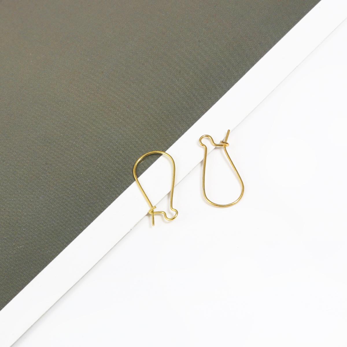 

100 шт. Крупногабаритные позолоченные подвески для сережек, крючки для ушей, фурнитура для аксессуаров своими руками 11x25mm