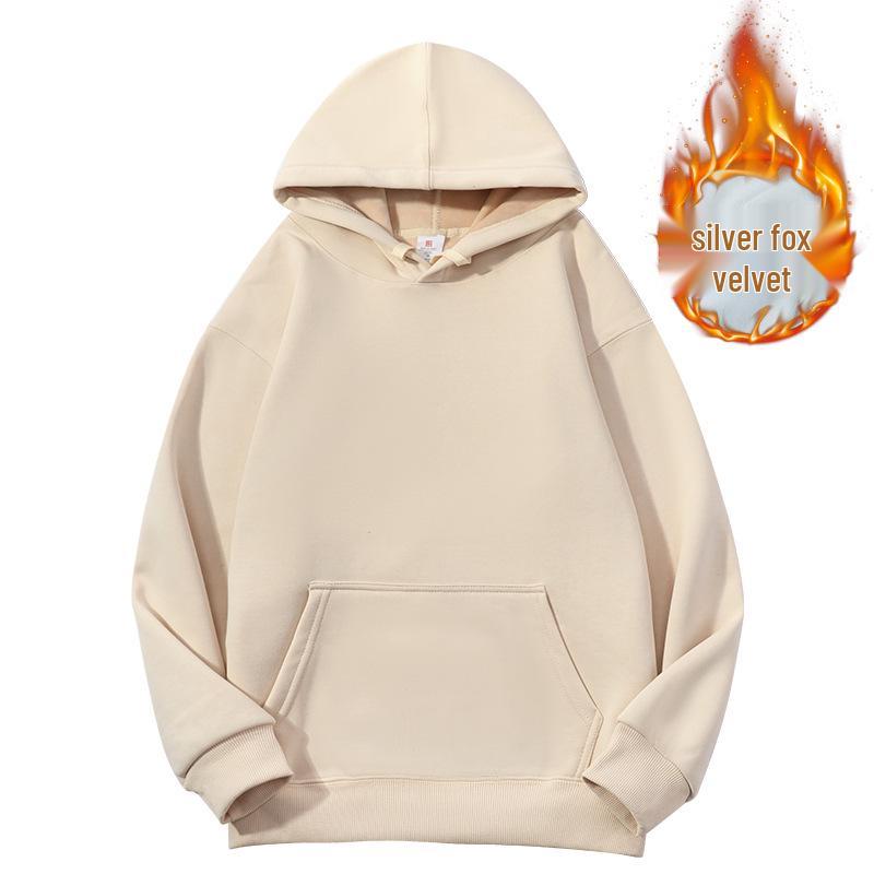 500g Earth Tones Heavyweight Spring Hoodie - Japanese Retro Unisex Casual Sweatshirt