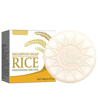Pirinç Şampuan Sabunu 100g Katı Şampuan Ferahlatıcı Kabarık Doğal Şampuan Sabunu Çok Etkili Onarılmış Saç Kökü