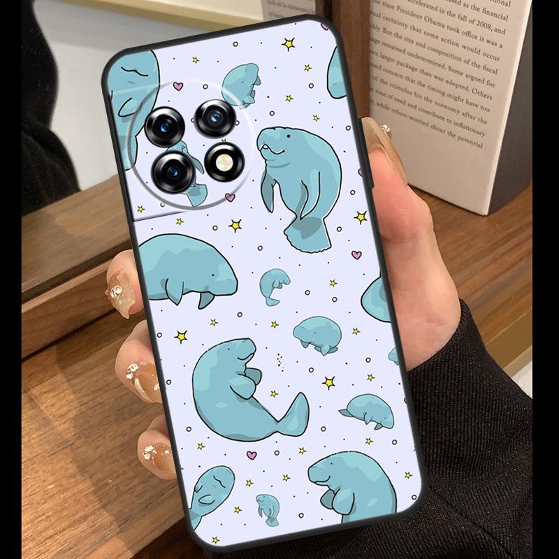 Cute Baby Manatee Case For OnePlus 15 R 13T 13R 12R 10T 8T 13 12 11 9 10 Pro Nord 5 CE 4 2 3 Lite N20 N30 Cover