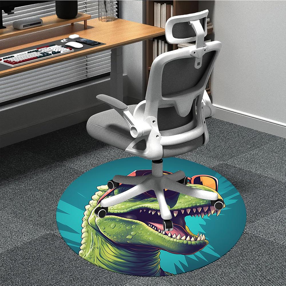 

1pc Dinosaur Sunglasses Chair Carpet for Office, Soft Flannel Throw Mat, Perfect for Office,Holiday Party Decoration Choice yy251113076 80cm by 80cm