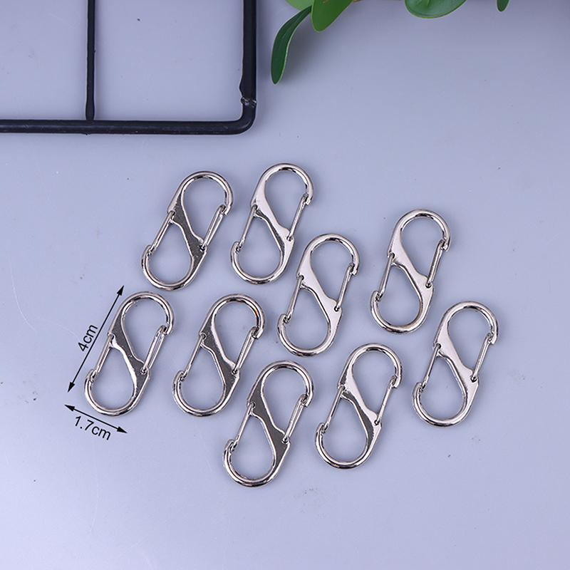 10Pcs S Hooks Eco-Friendly Metal Key Clip Camping Secure Backpacks Fastener Carabiner Keychain Stable Wilderness Survival Tools