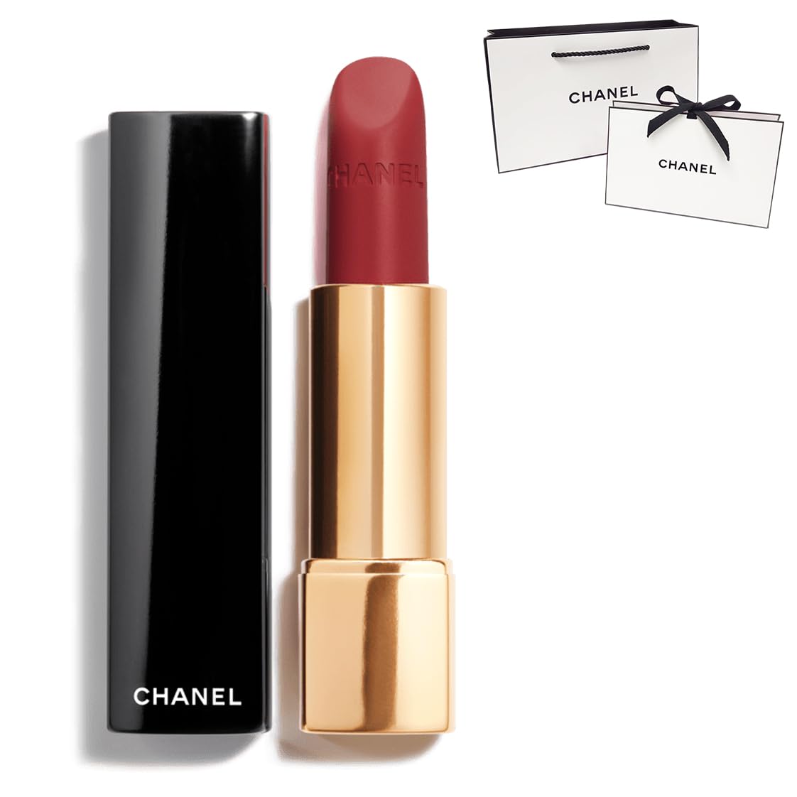 Rouge Allure Velvet Lipstick Rouge Vie Cosmetics Birthday Present Gift with Shopping Bag and Gift Box CHANEL #58