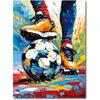 Aluminum Tin Sign Football Graffiti Wall Art Colorful Sports Decor Kids Room Dynamic Cm