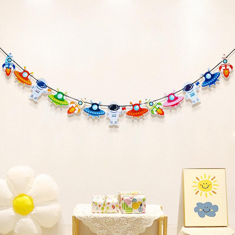 Banner zum ersten Geburtstag des Babys: Kinderwimpelkette für die Kindergarten-Dekoration