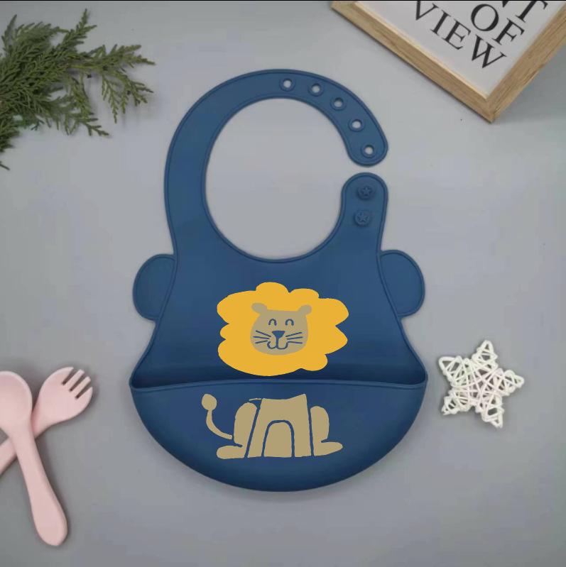 Waterproof Silicone Baby Bib - Large, Wash-Free, Drool & Meal Bib for Newborns and Children