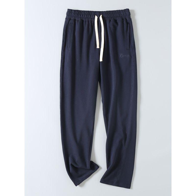 Export Export Tail Goods Japanese Style Simple Drawstring Elastic Waist Terry Cotton Loose Sports Casual Pants Sweatpants Men's Trousers