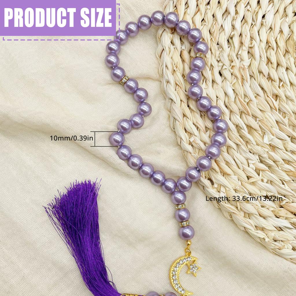 33 Perlen Glas Rosenkranz für den täglichen Gebrauch und zur Besinnung Islamisches Gebetsperlen Armband Handgefertigt Kulturelles Geschenk für Muslime