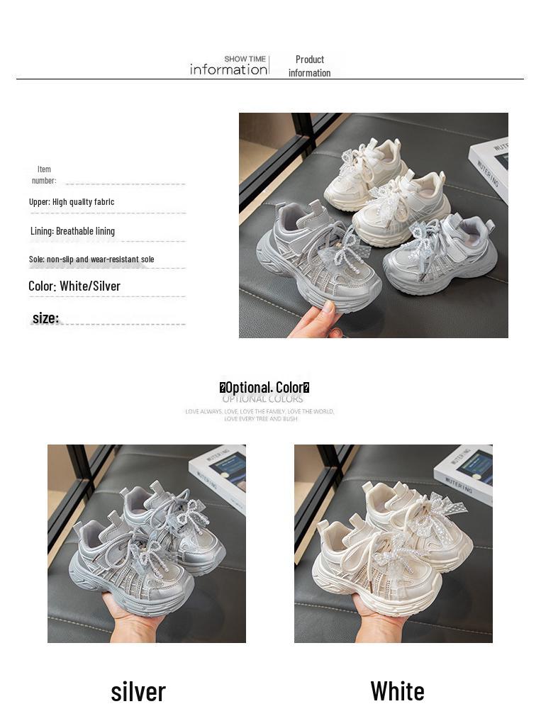 Girls' Soft Sole Sneakers 2025: Spring/Autumn Casual Shoes for Students, Ages 6-12.