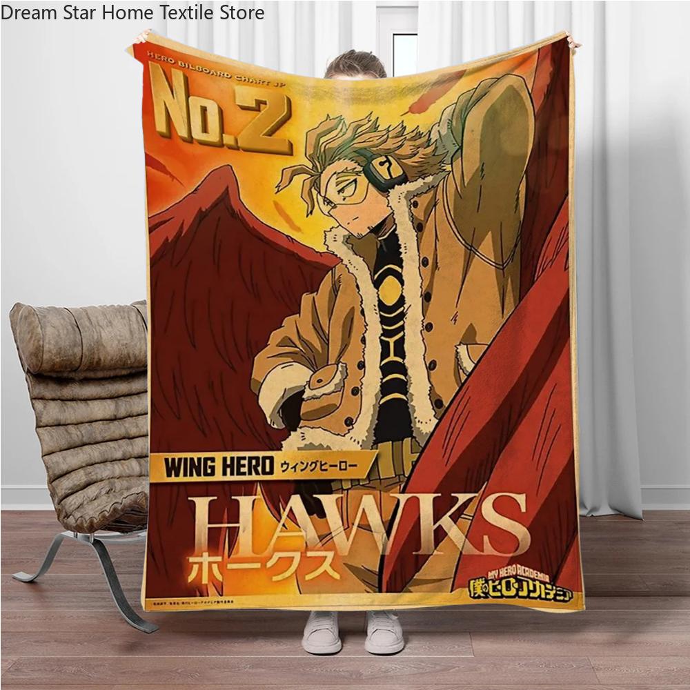 Vintage M-My-Hero-Academia 3D Printed Flannel Blanket Living Room Sofa Bed Camping Picnic Warm Blanket Holiday Gifts