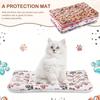 4 Pack Ultra Soft Dog Cat Bed Mat with Cute Prints Reversible Fleece Dog Crate Kennel Pad Cozy Washable Thickened Guinea Pig Pet Bed Mat