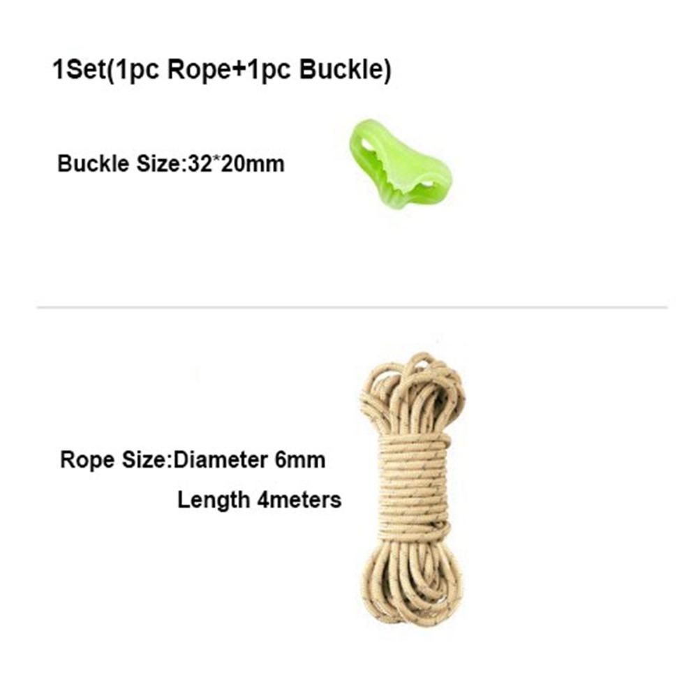 4mm/6mm Outdoor Tent Guyline Ropes with Adjuster Tensioner Camping Accessories Reflective Camping Guy Lines 4M Length