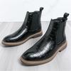 Designer New Men's Quality Pointed Crocodile Pattern Leather Casual Ankle Boot Male Winter High Tops Shoes Zapatos Hombre