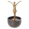 Indoor Water Accent Statue with Dancer Figure and Bowl Design for Bedroom Office Shelf Reading Area Side Table and Window Placement