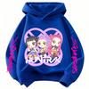 New cartoon hooded sweatshirt, suitable for both men and women, warm purple children's top, fashionable casual children's