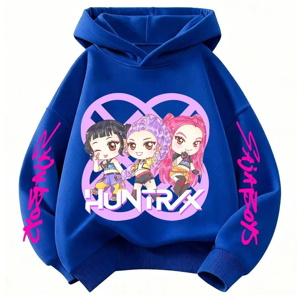 New cartoon hooded sweatshirt, suitable for both men and women, warm purple children's top, fashionable casual children's