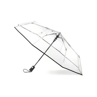 Fully Automatic Transparent Folding Umbrella Trifold Self-opening Umbrella Small Fresh Plastic Umbrella Thickened