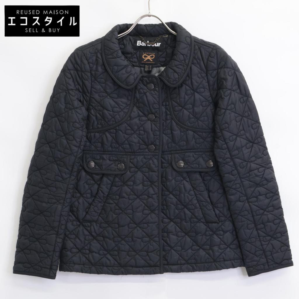 Barbour × ANYA HINDMARCH Black Ribbon Quilted Jacket Jacket 34 blackUsed