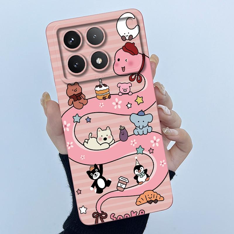 For Xiaomi Poco X6 Pro 5G Case Poco X6Pro Back Cover Fashion Simplicity Floral Soft Liquid Silicone Shell For PocoX6 Pro Fundas