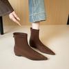 Weiwei Girl Autumn/Winter Suede Pointed Toe Flat Ankle Boots for Women