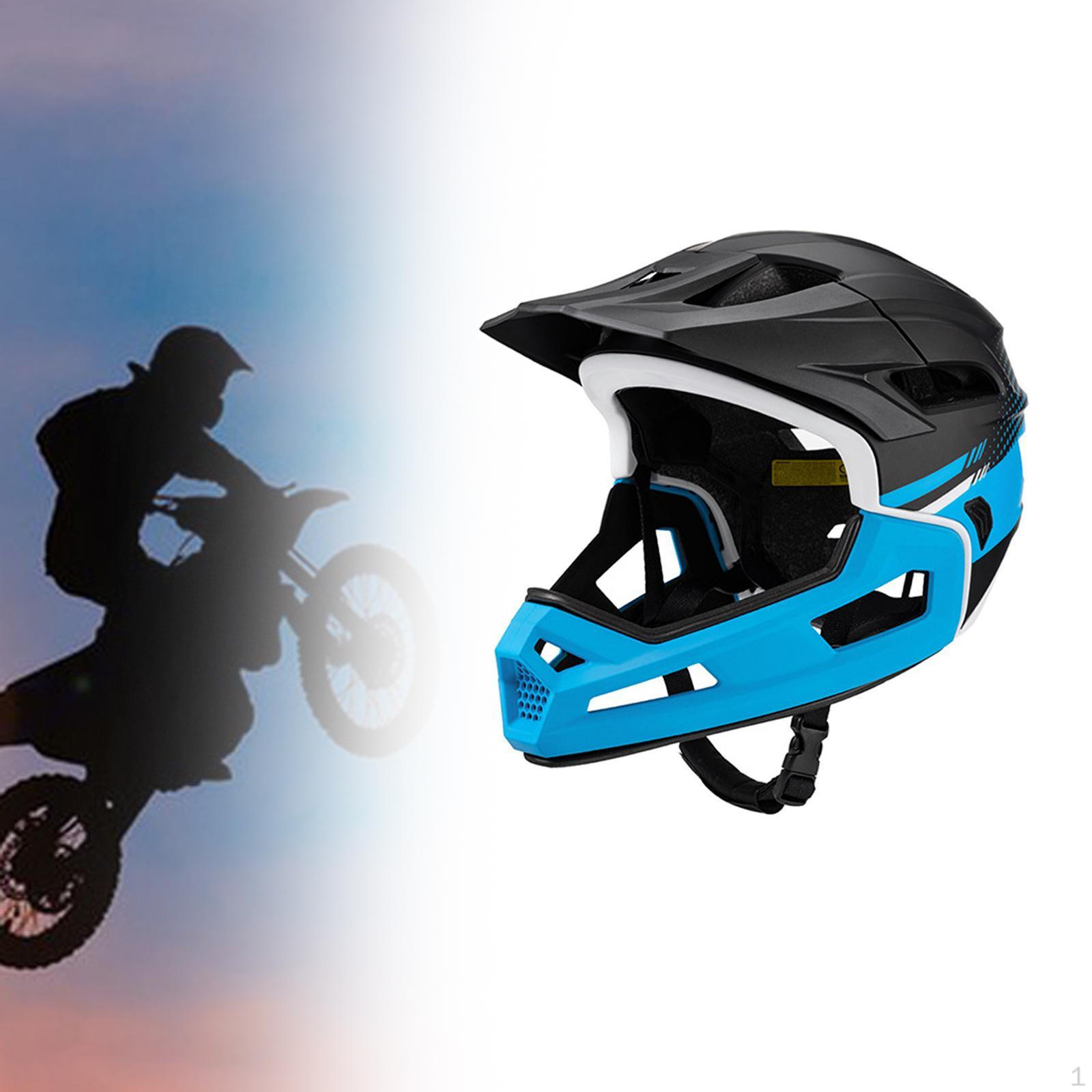 

Велосипедный шлем с полным лицом для езды на велосипеде со съемной подушкой для мужчин и женщин Blue Black