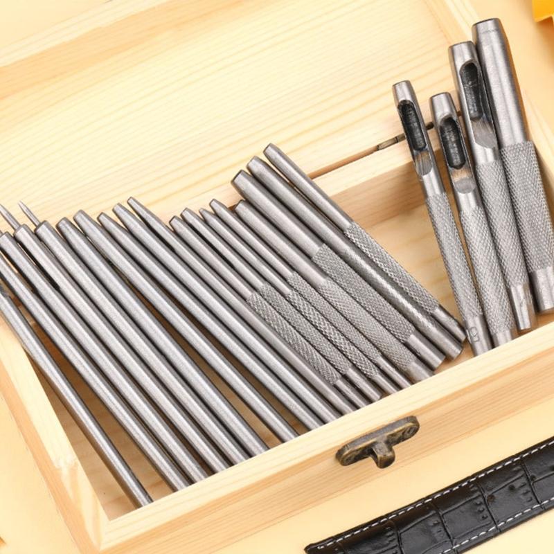 Punch Tool Set Stainless Steel Hole Punch Set Round Hole Punch Cutter 1-13mm Hollow Punch Set for Leather Watch Straps