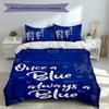 3pcs Chelsea FC Logo Duvet Cover Set, Includes 1 Duvet Cover and 2 Pillowcases,Skin-Friendly&Comfortable Fabric,Suitable Bedding Sets