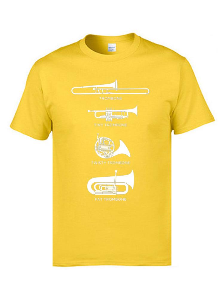 Symphony Music T Shirts Different Types Of Trombone Printed On T-Shirt New Arrival Park Tshirts Family Tee Shirt Father T Shirt