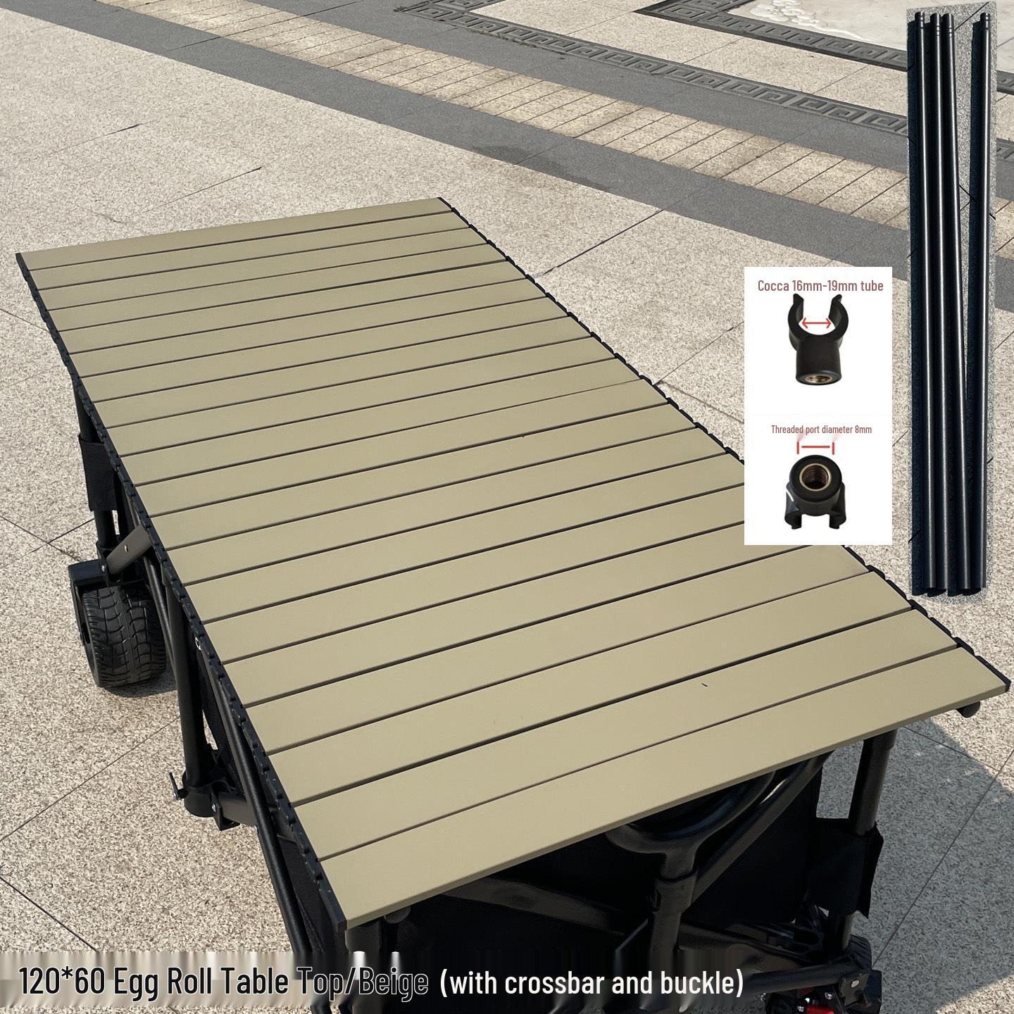 

167x60 Foldable Egg Roll Tabletop with Crossbar Buckle for Campervans