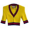 Gucci 756271 Yellow Stretch Viscose Top Cropped V-neck Knit Top Tops M yellowUsed