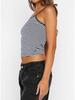Retro Striped Low-Cut High-Waist Slim-Fit Women's Crop Vest - 2026 Spring/Summer Collection