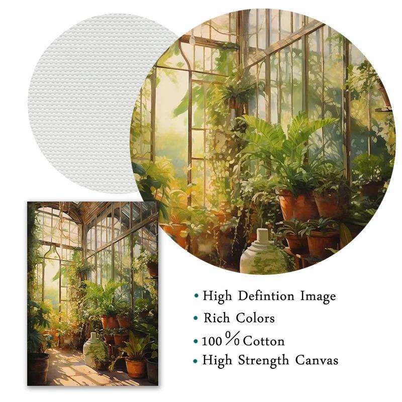 Renaissance Greenhouse Art Plant Garden Classic Retro Poster Canvas Paintings Wall Art Pictures Home Decor