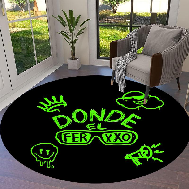 feid Round Area Rug,Carpet Rug for Living Room Bedroom Sofa Playroom Decor,Non-slip Floor Mat