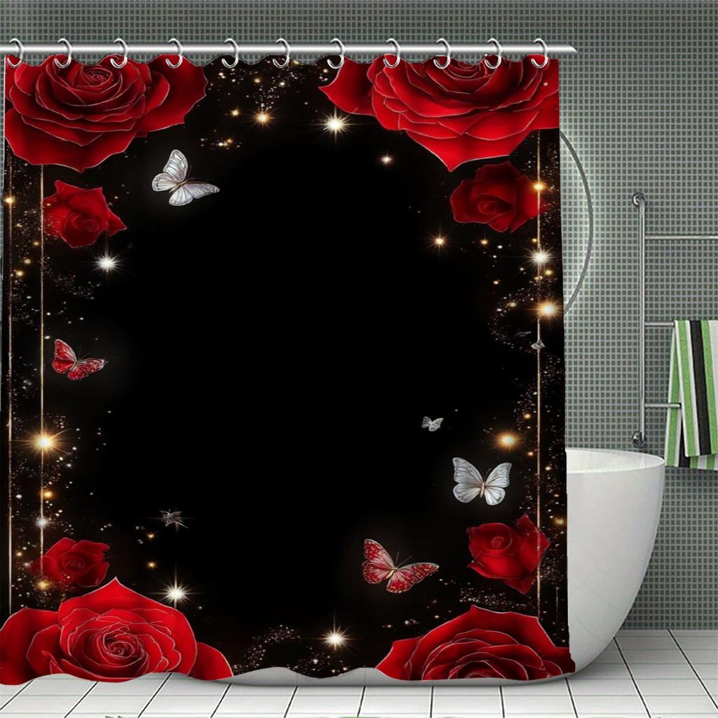 1PC Floral Shower Curtain for Bathroom Modern Bath Decor For Bathroom Shower Curtains Multi-Size Home Decor Bathroom Decor