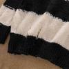 Korean Style Striped Tassel Knit Sweater - Loose Fit, Slimming, High-End Feel Pullover for Women (Autumn/Winter)