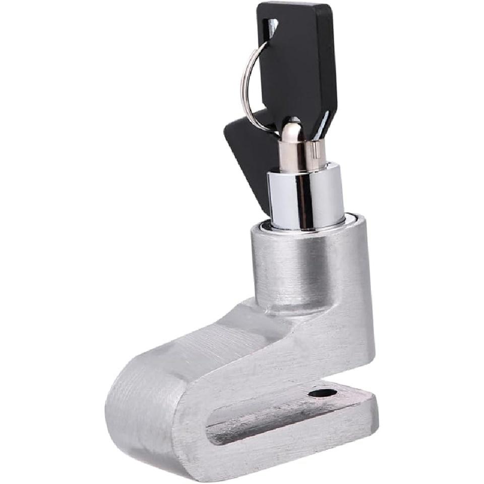 

1 шт., замок дискового тормоза, тормозной замок, мотоциклетный замок для скутера, инструмент для блокировки тормоза, замок для велосипеда 52X4.4cm серебряный