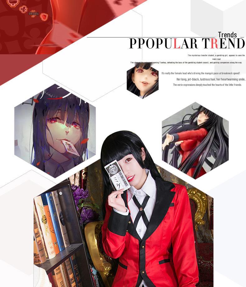 Anime Kakegurui Yumeko Jabami Girls School Uniform Cosplay Costume