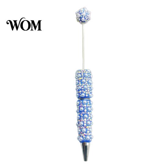 Creative DIY Pen Beadable Pen, Rhinestone Faux Pearl Ballpoint Fancy Glitter Personalized Gift for Crafting, Student Stationery Office Writing