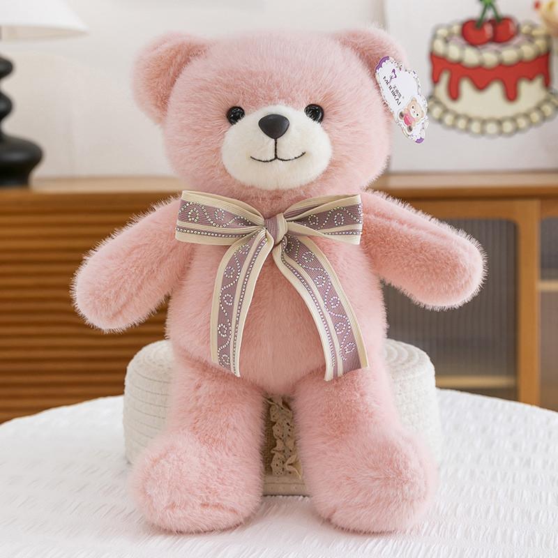 Plush Bear Toy With Bow Tie For Kids Gift And Bedroom Decor