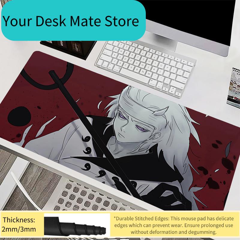 Mousepad Laptop Mouse Pad Office Accessories PC Keyboard Pad Rubber Cup Mat Naruto Madara Uchiha Soft Mouse Mat Large Desk Mat