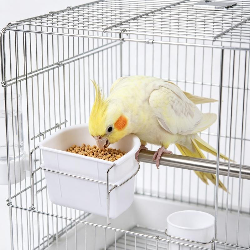 Bird Bowl Training Cup Feeding Bowl Parrots Cage Toy for Cockatiels Budgies Parrots Gym Toy Feeding Cup