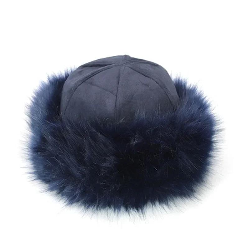 Women Fluffy Faux Fur Hats Winter Thick Warm Ears Snow Cap Windproof Hat Winter Women Hat