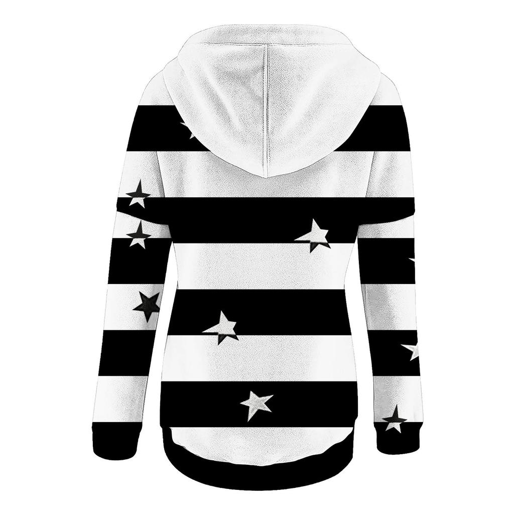 Women's Casual Fashion Long Sleeved Top Printed Round Neck Printed Hoodie